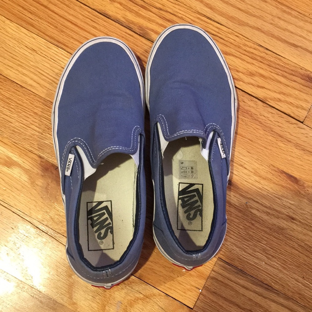 blue slip on vans